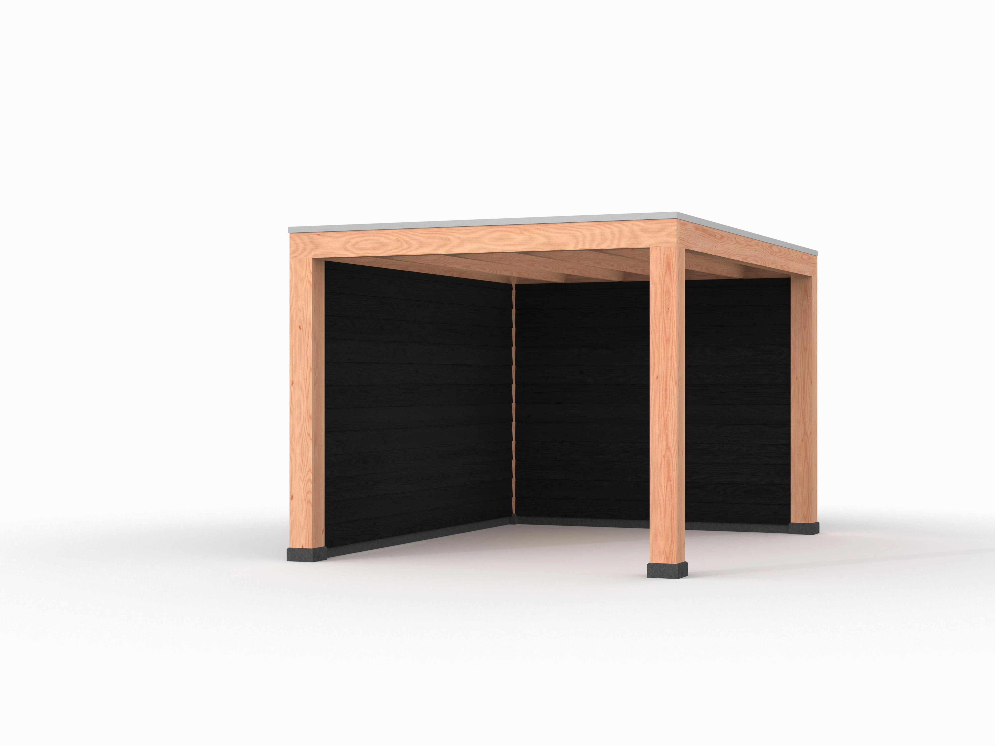 Douglas overkapping, 300 x 400, met zwarte achterwand en zijwand, Westwood Modern Plus - Afbeelding 1